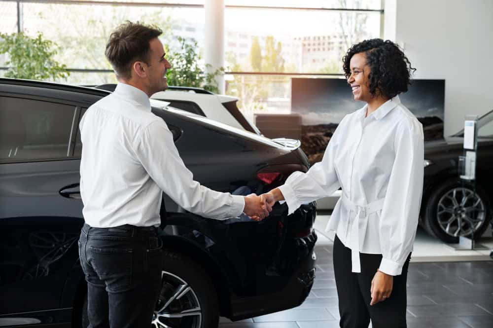 Woman Renting a Car