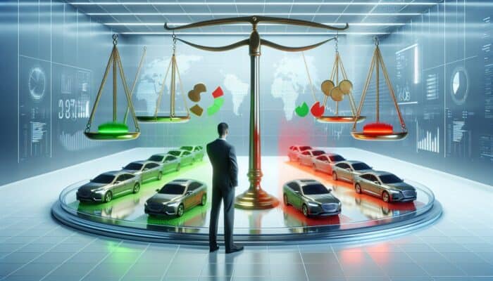 User comparing car rental options on platform with clear prices and detailed customer reviews.